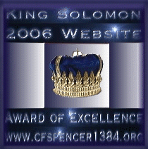 King Solomon Award of Masonic Website Excellence!